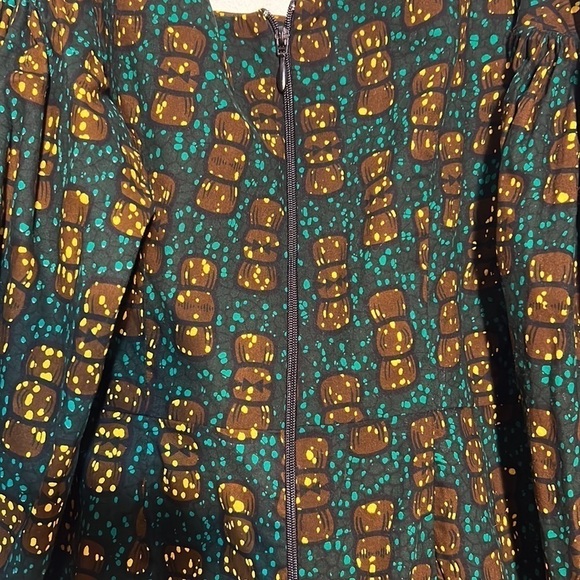 TRIBALBYN Womens African Abstract Off Shoulder Bell Sleeves Romper Size XXL - Picture 9 of 16